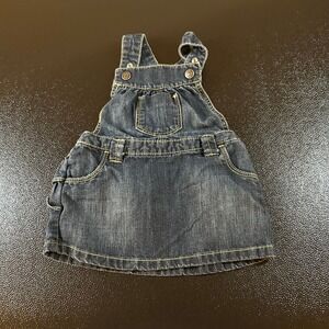 Old Navy Denim Jumper‎ Dress Cute Pocket Detail Adjustable Straps 12-18M